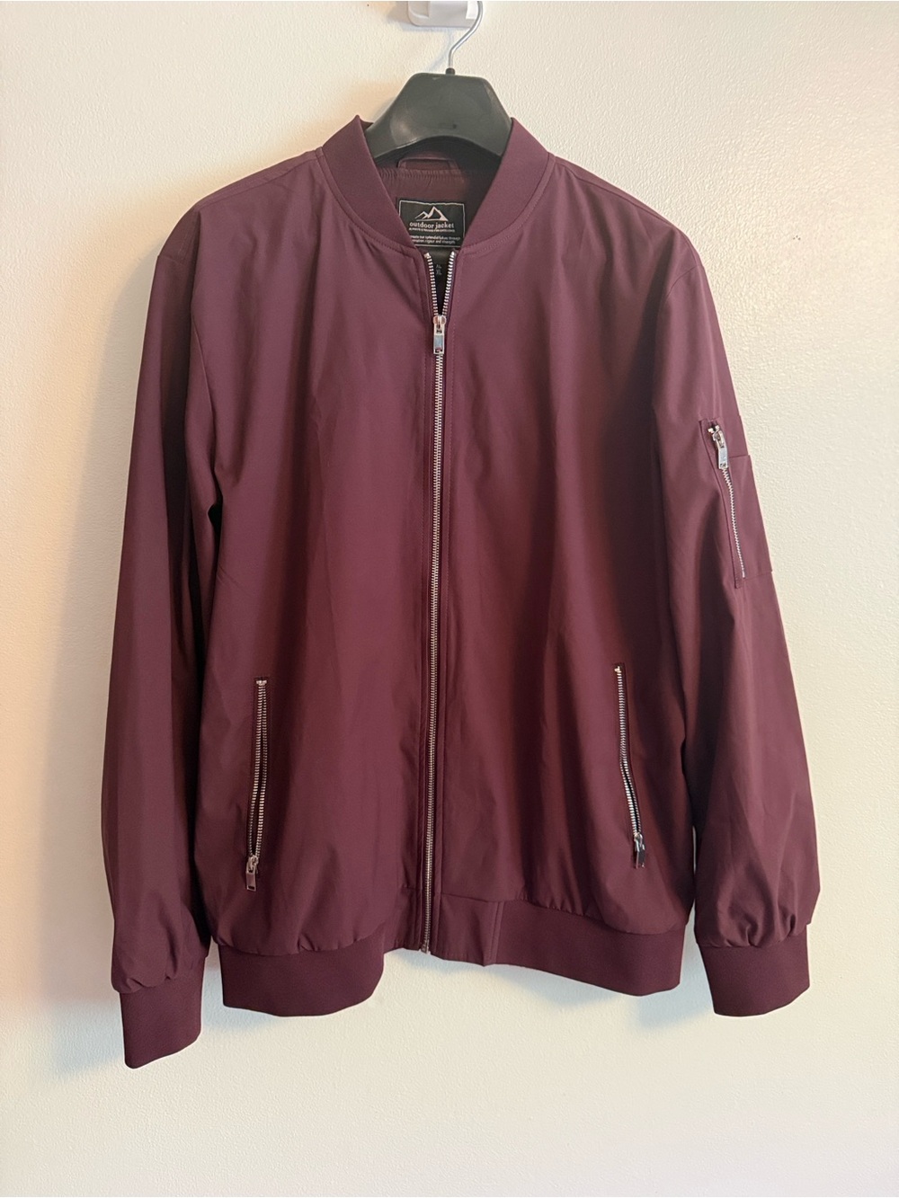 Men's Burgundy Bomber Jacket - MAGCOMSEN